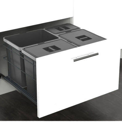 Mülleimer Mülltrennung Soft-Close 3 x 15L + 1 x 6L - 60cm Küchenschrank – Furnica