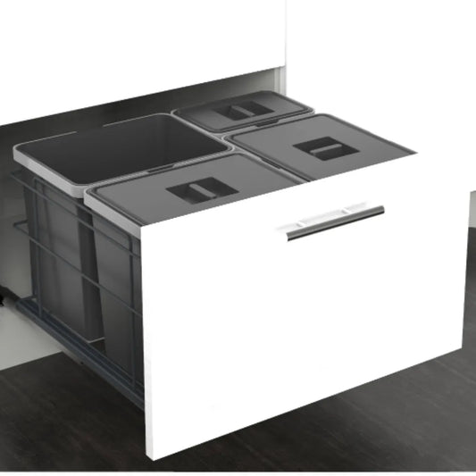 Mülleimer Mülltrennung Soft-Close 3 x 15L + 1 x 6L - 60cm Küchenschrank – Furnica