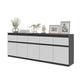 NOAH - Kommode mit 5 Schubladen und 5 Türen - Schlafzimmer Kommode Aufbewahrungsschrank Sideboard - Anthrazit / Weiß Matt H75cm B200cm T35cm – Furnica