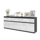 NOAH - Kommode mit 5 Schubladen und 5 Türen - Schlafzimmer Kommode Aufbewahrungsschrank Sideboard - Anthrazit / Weiß Glanz H75cm B200cm T35cm – Furnica