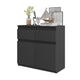NOAH - Kommode / Sideboard mit 2 Schubladen und 2 Türen - Anthrazit Grau H75cm B80cm T35cm – Furnica