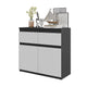 NOAH - Kommode / Sideboard mit 2 Schubladen und 2 Türen - Anthrazit Grau / Weiß Matt H75cm B80cm T35cm – Furnica