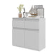 NOAH - Kommode / Sideboard mit 2 Schubladen und 2 Türen - Weiß Matt H75cm B80cm T35cm – Furnica