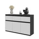 NOAH - Kommode / Sideboard mit 3 Schubladen und 3 Türen - Anthrazit Grau / Weiß Matt H75cm B120cm T35cm – Furnica