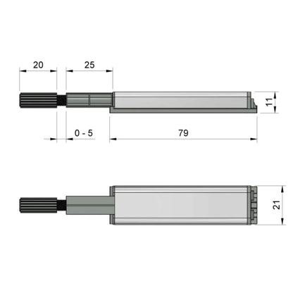 Push to Open-Verriegelung - federlose Scharniere - mit Magnetspitze Zink/Grau – Furnica