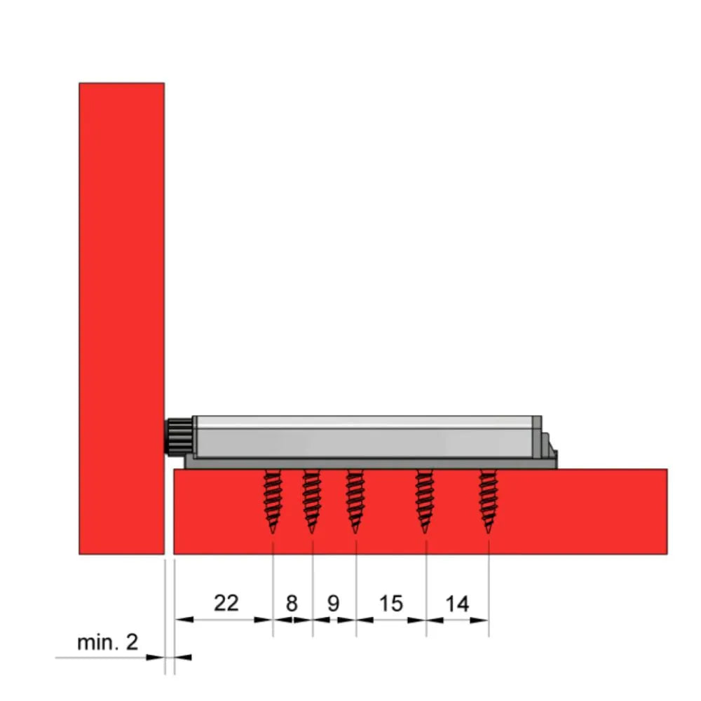 Push to Open-Verschluss - Federscharniere - mit Gummispitze Zink/Grau – Furnica