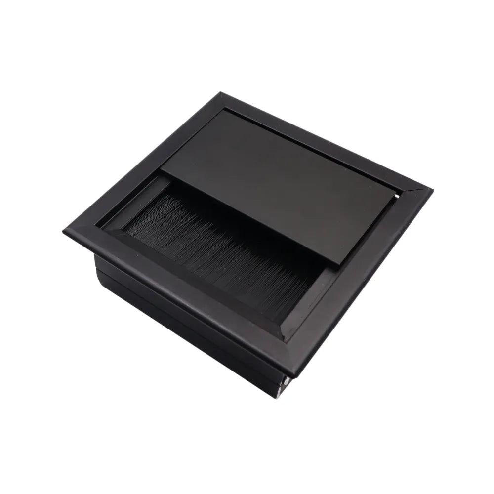 Quadratisch Aluminium Kabeldurchlass 80x80mm, Schwarz – Furnica