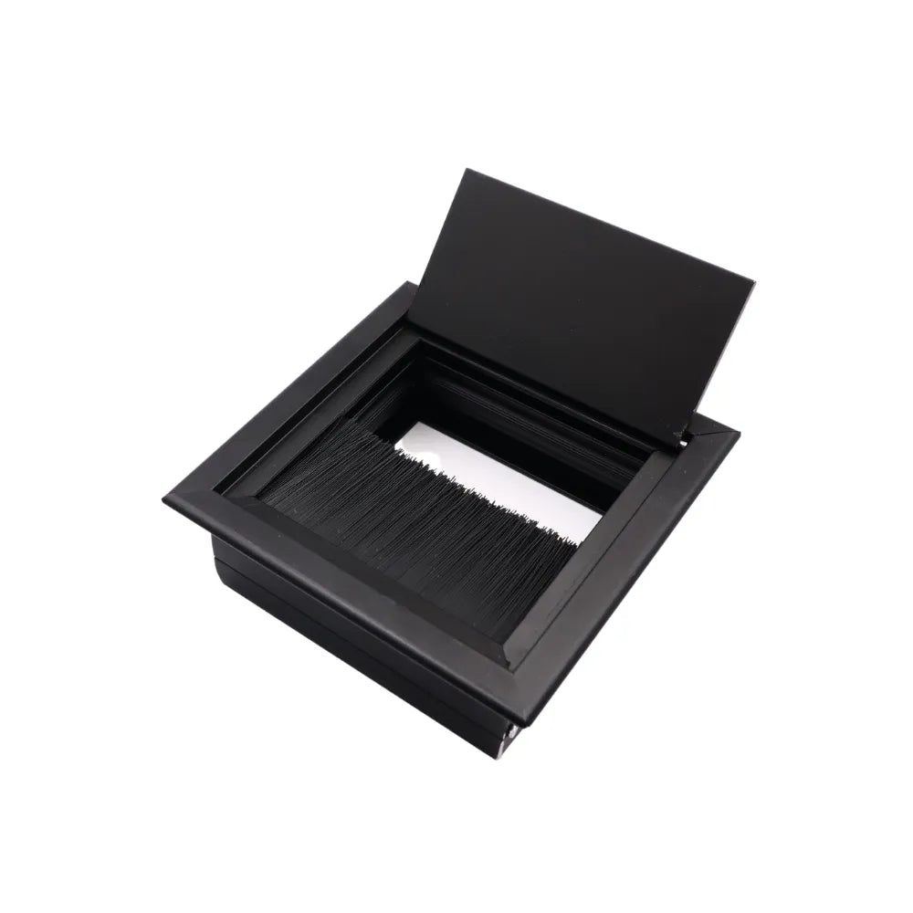 Quadratisch Aluminium Kabeldurchlass 80x80mm, Schwarz – Furnica