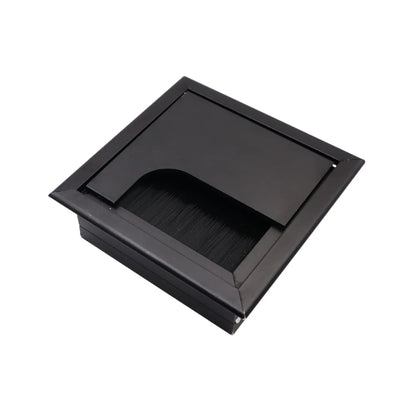 Quadratisch Aluminium Kabeldurchlass 80x80mm, Schwarz "Wave" – Furnica