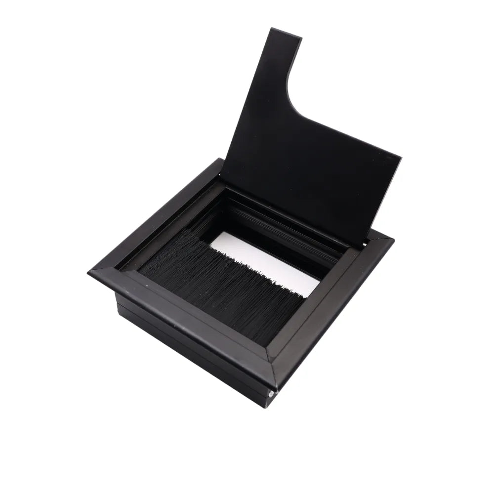 Quadratisch Aluminium Kabeldurchlass 80x80mm, Schwarz "Wave" – Furnica