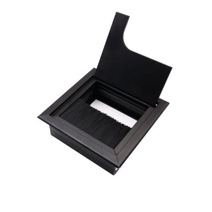 Quadratisch Aluminium Kabeldurchlass 80x80mm, Schwarz "Wave" – Furnica