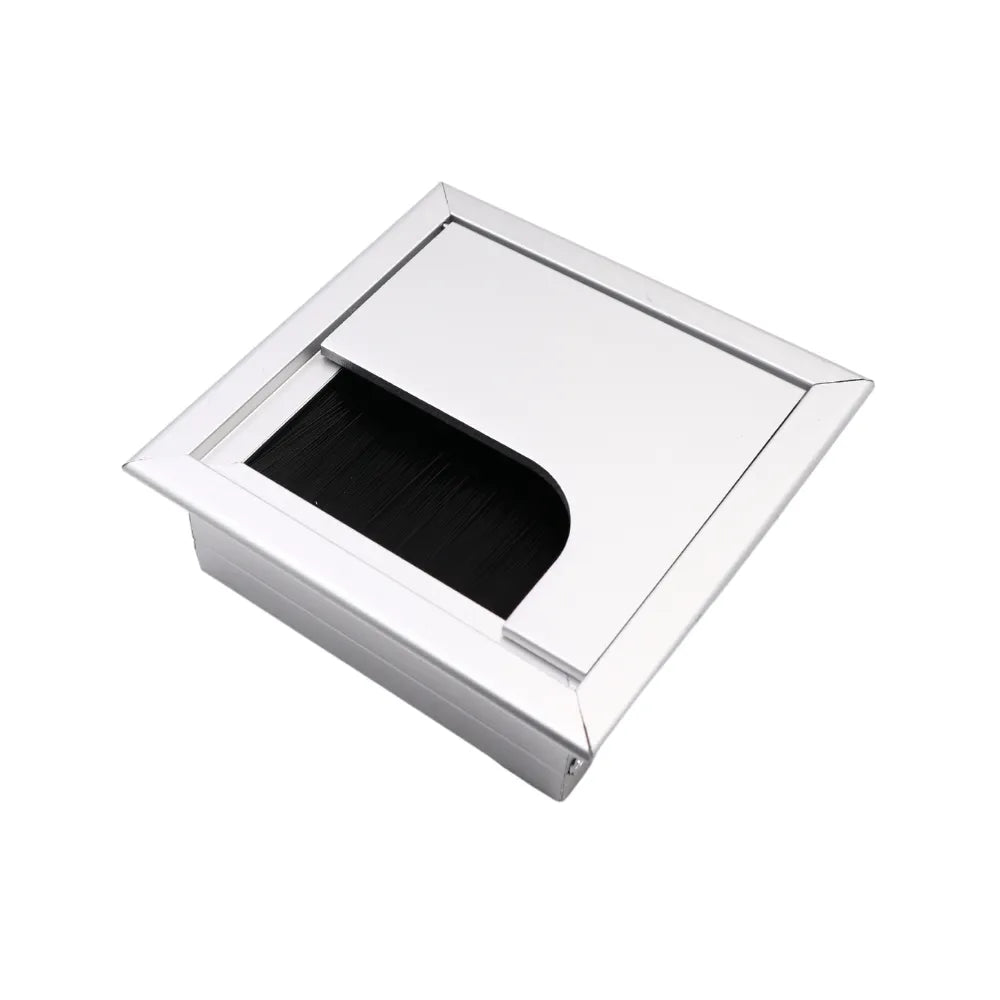 Quadratisch Aluminium Kabeldurchlass 80x80mm, Silber "Wave" – Furnica