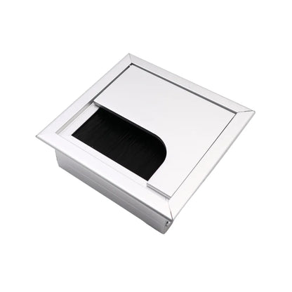 Quadratisch Aluminium Kabeldurchlass 80x80mm, Silber "Wave" – Furnica