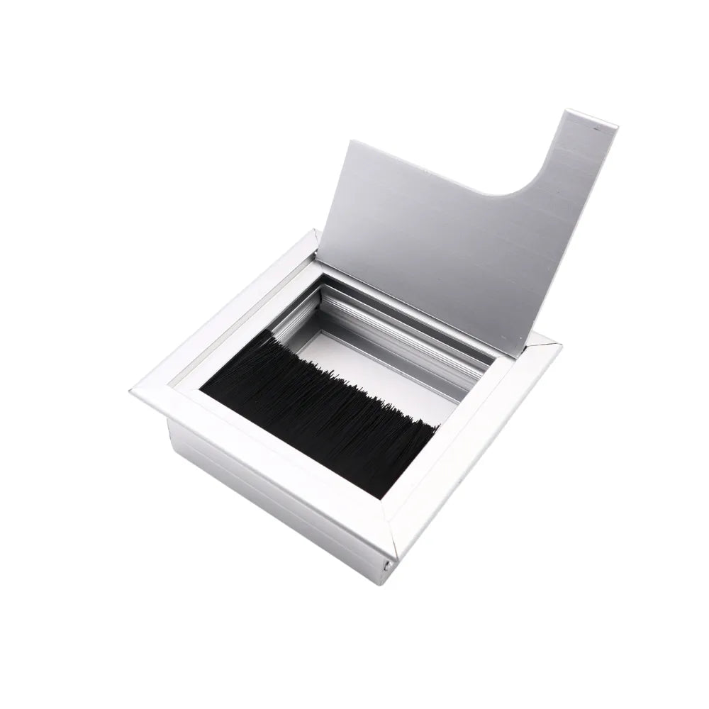 Quadratisch Aluminium Kabeldurchlass 80x80mm, Silber "Wave" – Furnica