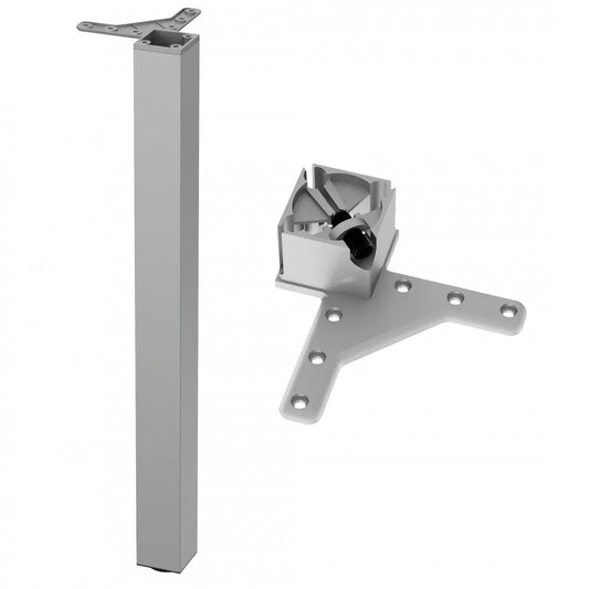Quadratisches Tischbein 71 cm hoch - Aluminium, ZnAl Montageplatte – Furnica