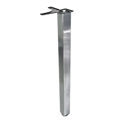 Quadratisches Tischbein 71 cm hoch - Chrom, ZnAl Montageplatte – Furnica