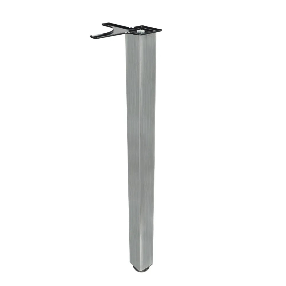 Quadratisches Tischbein 71 cm hoch, Gebürstetes Nickel, ZnAl Montageplatte – Furnica