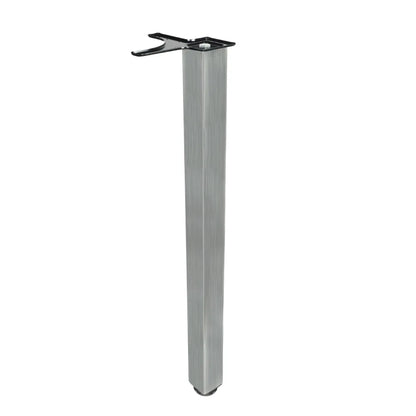 Quadratisches Tischbein 71 cm hoch, Gebürstetes Nickel, ZnAl Montageplatte – Furnica
