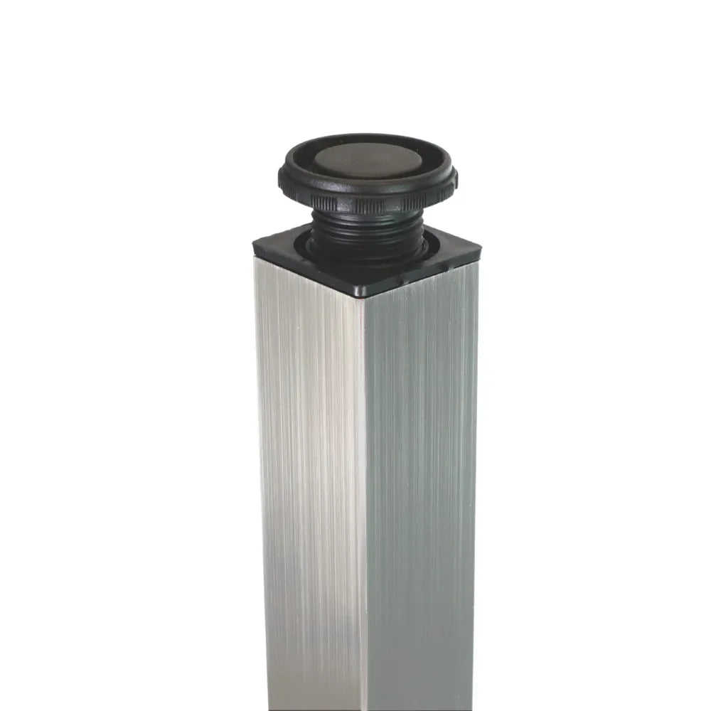 Quadratisches Tischbein 71 cm hoch, Gebürstetes Nickel, ZnAl Montageplatte – Furnica