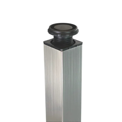 Quadratisches Tischbein 71 cm hoch, Gebürstetes Nickel, ZnAl Montageplatte – Furnica