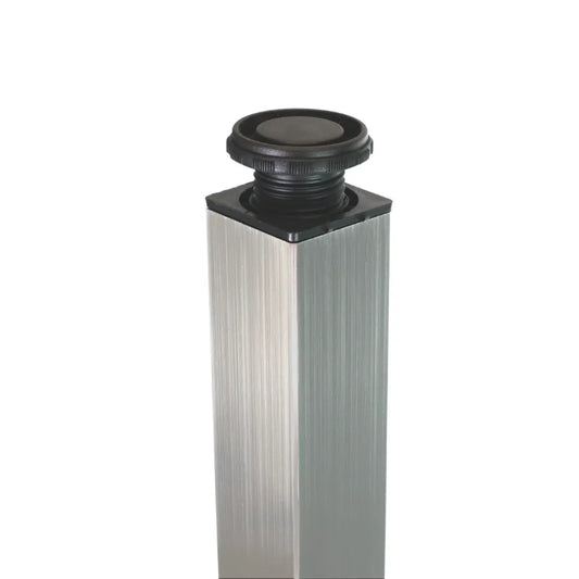 Quadratisches Tischbein 71 cm hoch, Gebürstetes Nickel, ZnAl Montageplatte – Furnica