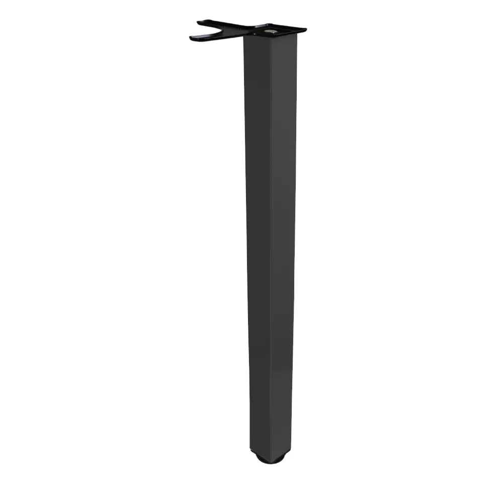 Quadratisches Tischbein 71 cm hoch - Schwarz, ZnAl Montageplatte – Furnica