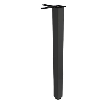 Quadratisches Tischbein 71 cm hoch - Schwarz, ZnAl Montageplatte – Furnica