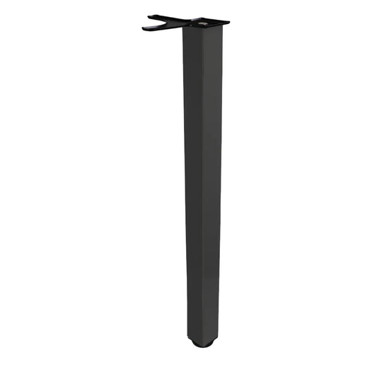 Quadratisches Tischbein 71 cm hoch - Schwarz, ZnAl Montageplatte – Furnica