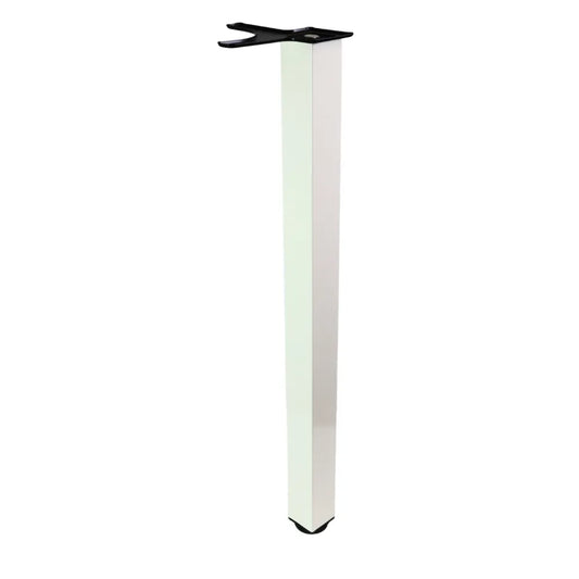 Quadratisches Tischbein 71 cm hoch - Weiss, ZnAl Montageplatte – Furnica