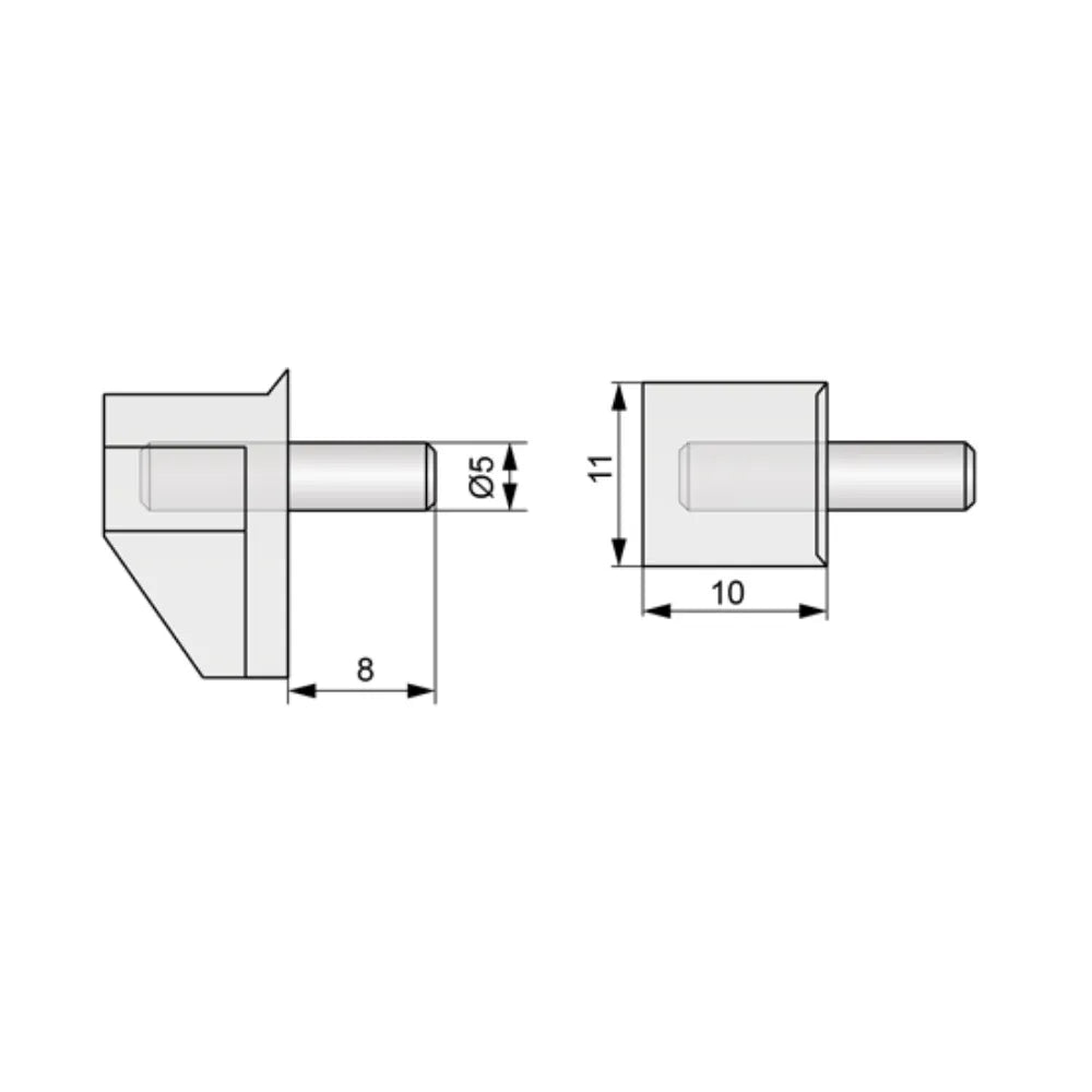 Regalbodenträger Metall-Kunststoff 5mm - 100 Stk. – Furnica