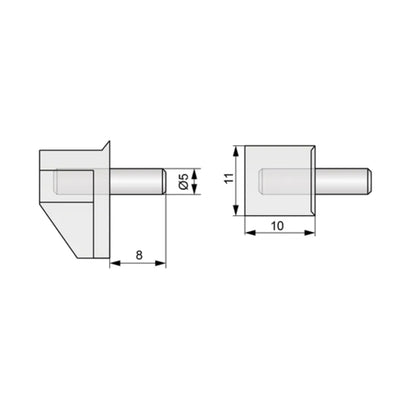 Regalbodenträger Metall-Kunststoff 5mm - 100 Stk. – Furnica