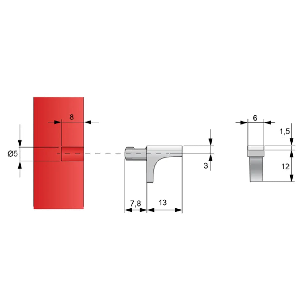 Regalstütze für Glasregale, Nickel – Furnica