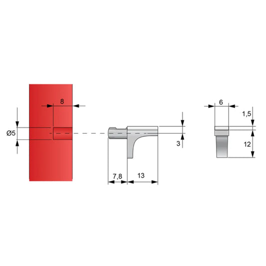 Regalstütze für Glasregale, Nickel – Furnica