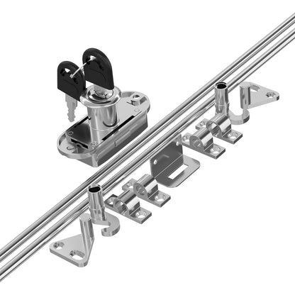 Schubstangenschloss 19x22mm, 2 Stäbe L-1000mm, Nickel – Furnica