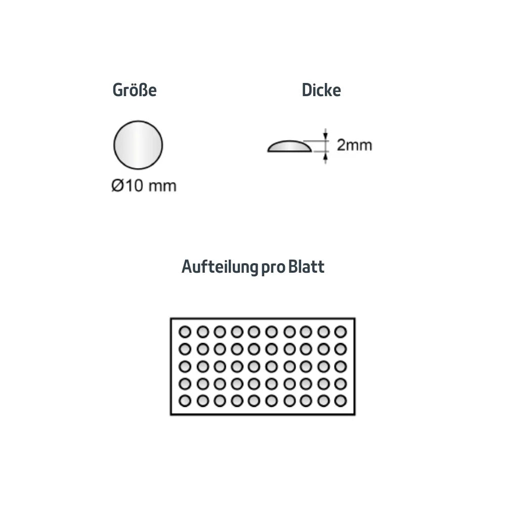 Selbstklebendes Silikon Elastikpuffer 10x2mm – Furnica