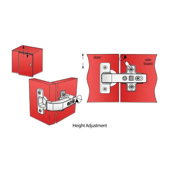 Soft-Close Scharnier Topfband, H2 Montageplatte mit EURO Schrauben für Paralleltüren – Furnica