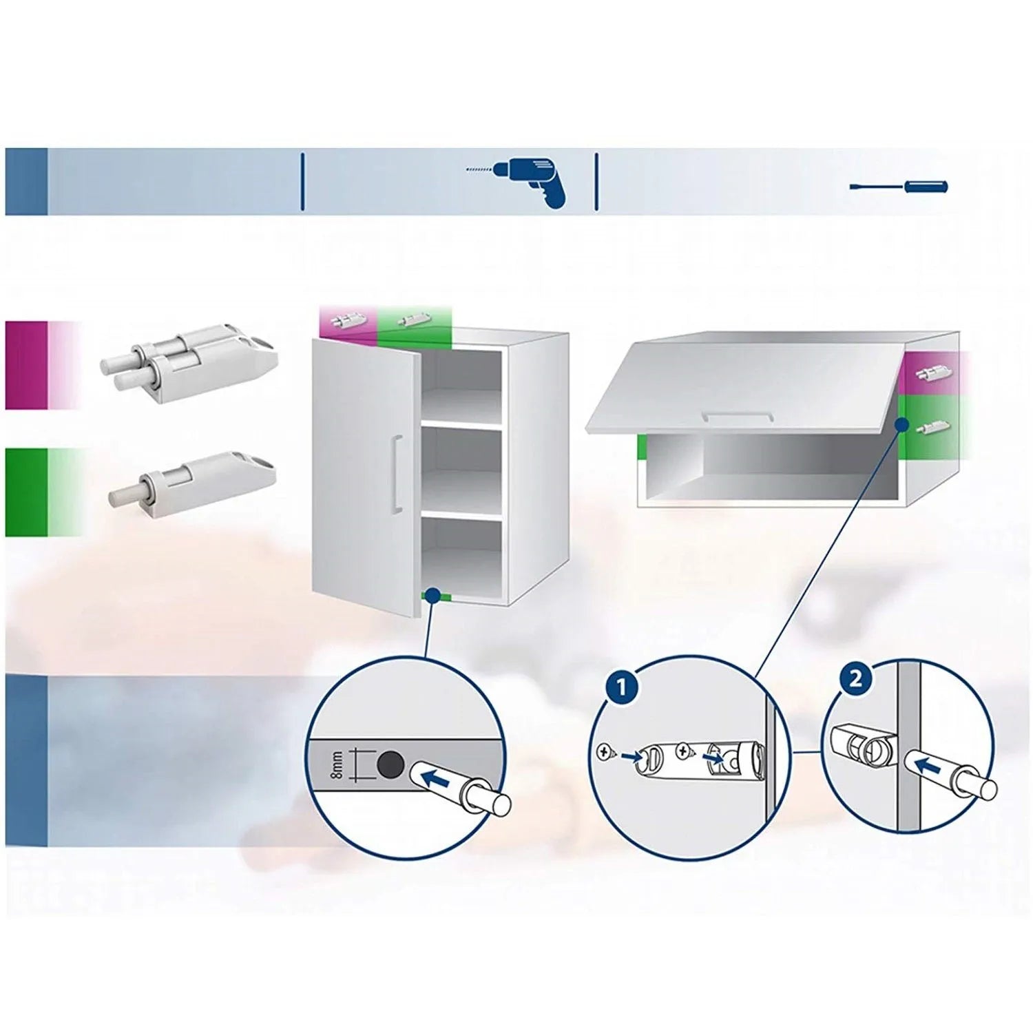 Soft-Close Schranktürdämpfer + Adapter (10 Stück) – Furnica