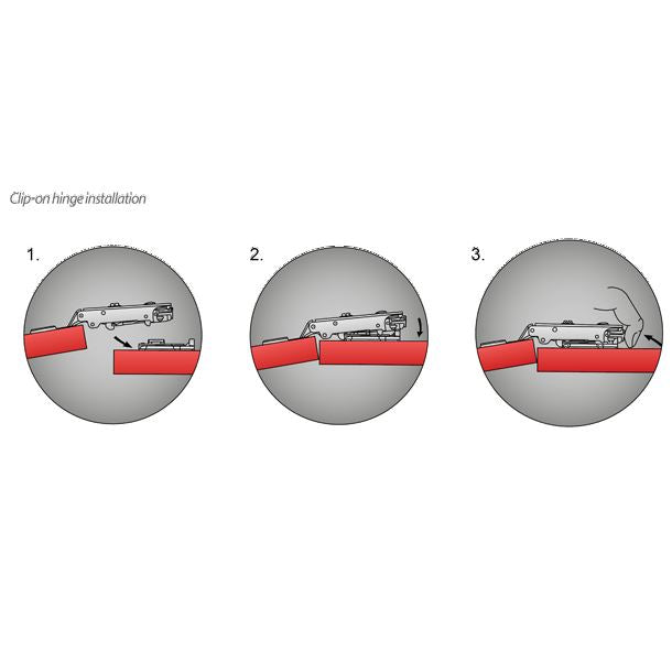 Soft-Close Scharnier Topfband, H2 Montageplatte mit EURO Schrauben für Paralleltüren