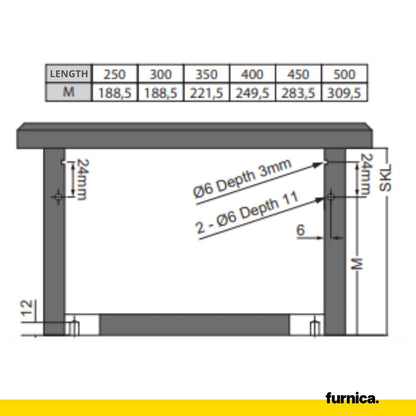 Soft-Close Unterflurführungen Schubladenschienen 250mm - 550mm – Furnica