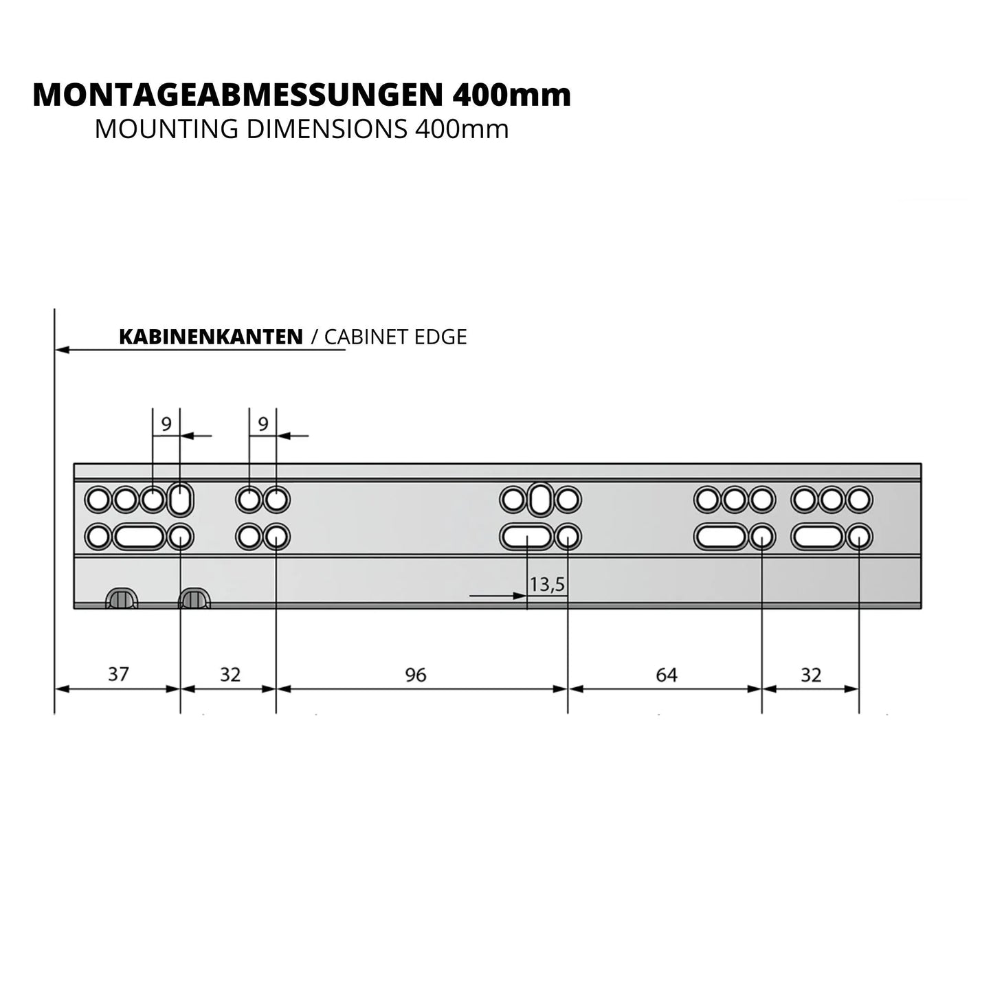 Soft-Close Unterflurführungen Schubladenschienen, Vollauszug 250mm - 600mm – Furnica