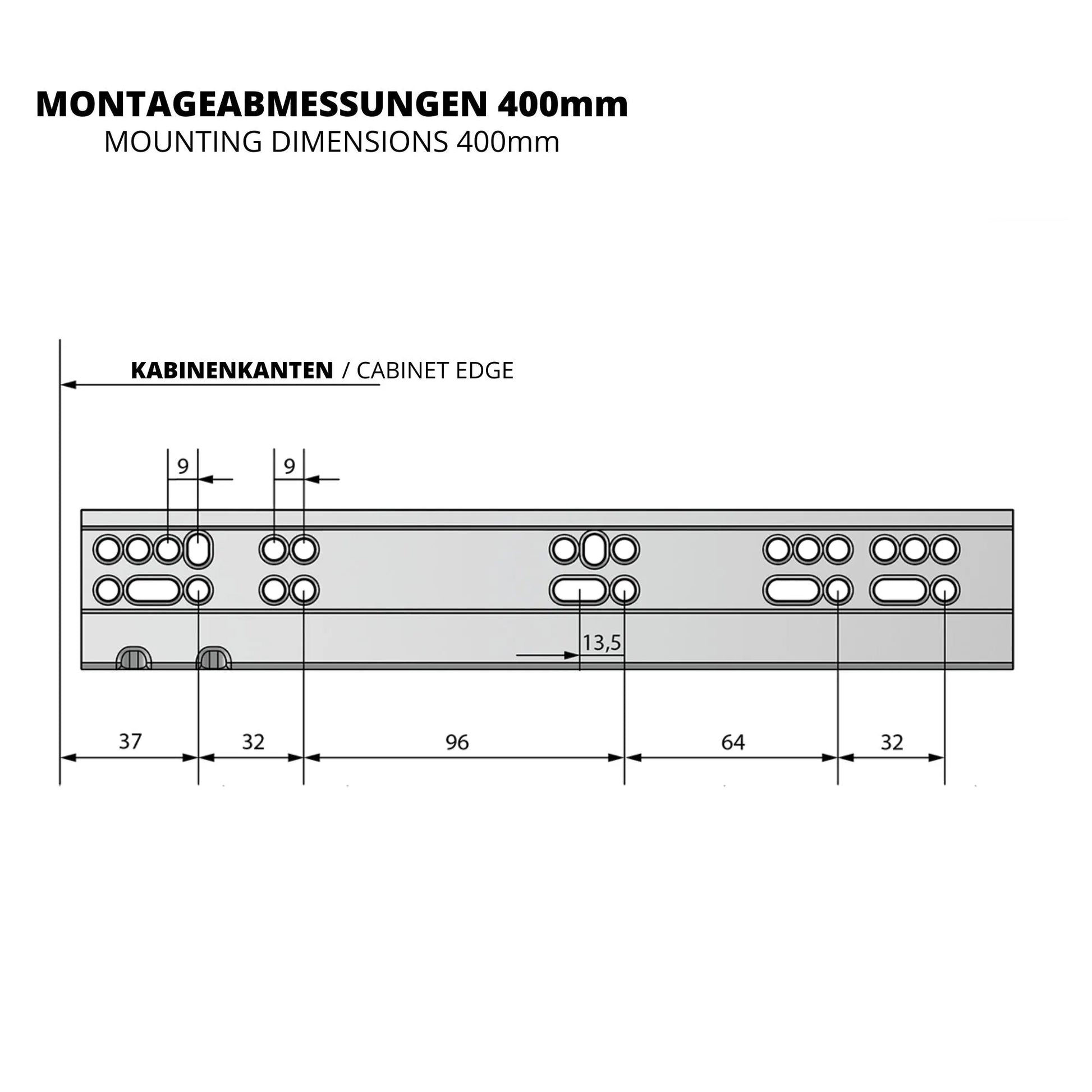 Soft-Close Unterflurführungen Schubladenschienen, Vollauszug 250mm - 600mm – Furnica