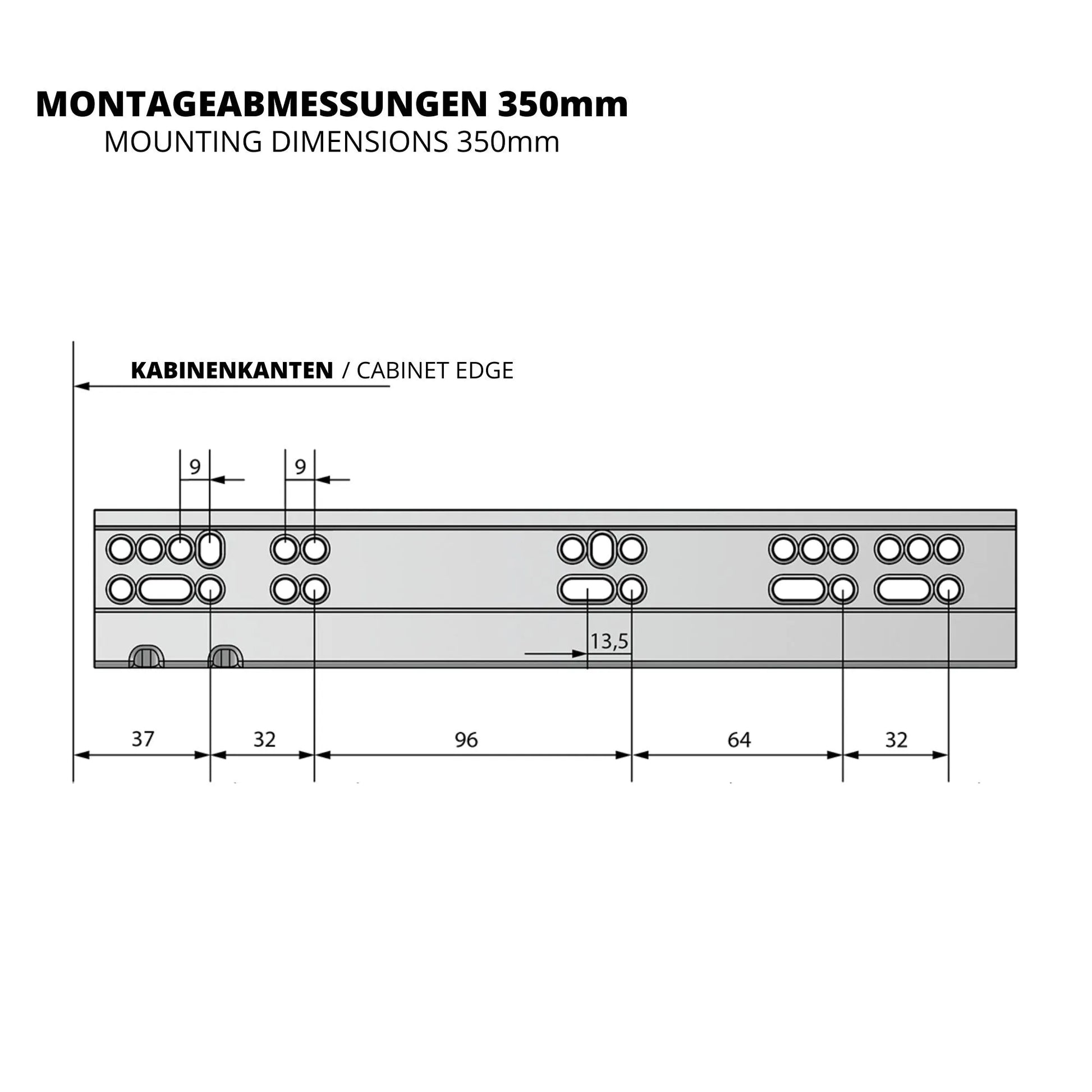 Soft-Close Unterflurführungen Schubladenschienen, Vollauszug 250mm - 600mm – Furnica