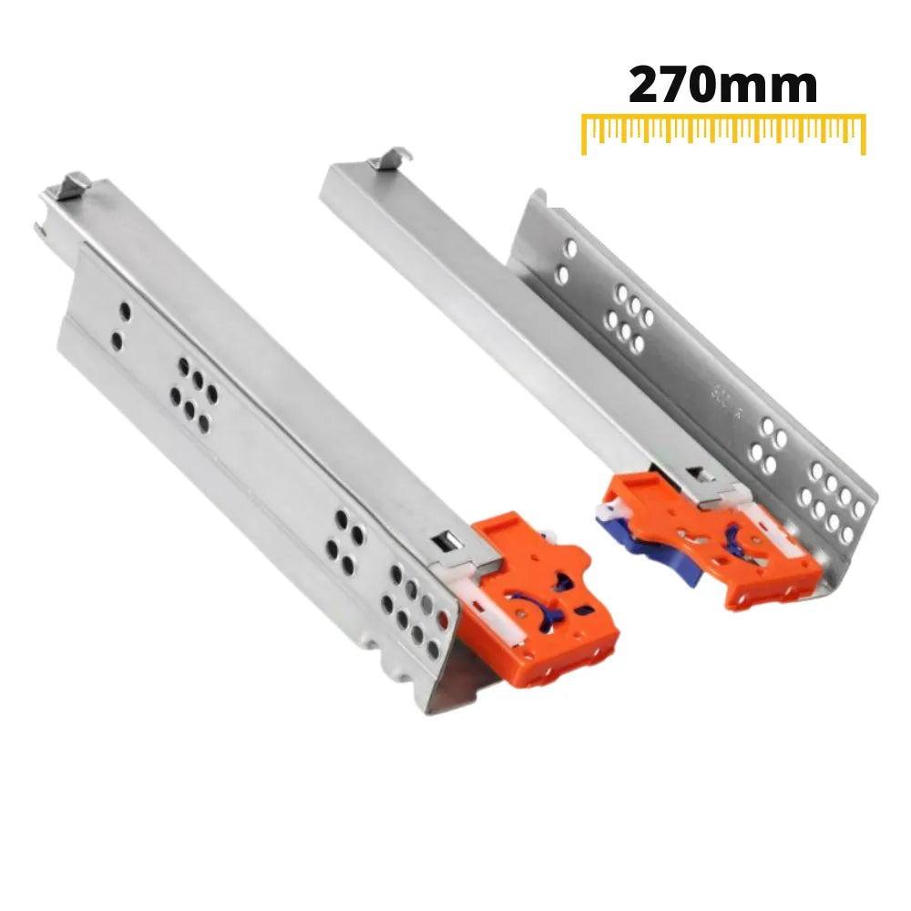 Soft-Close Unterflurführungen Schubladenschienen, Vollauszug 250mm - 600mm – Furnica