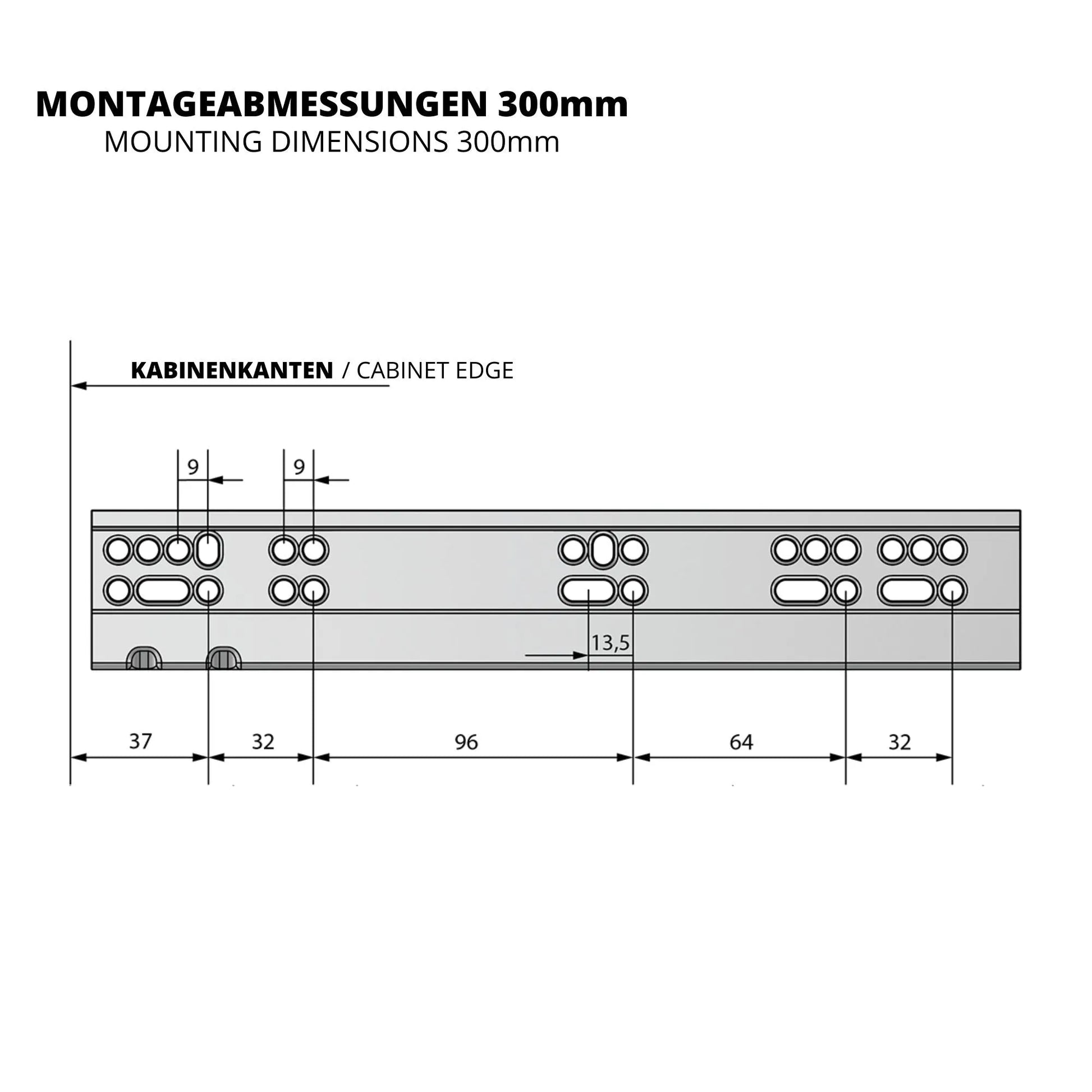 Soft-Close Unterflurführungen Schubladenschienen, Vollauszug 250mm - 600mm – Furnica