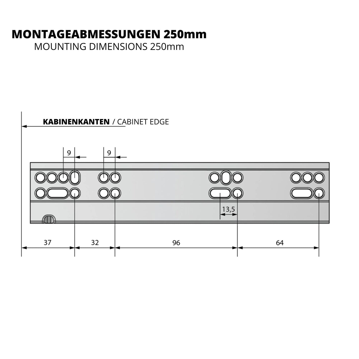 Soft-Close Unterflurführungen Schubladenschienen, Vollauszug 250mm - 600mm – Furnica
