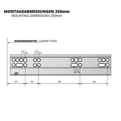 Soft-Close Unterflurführungen Schubladenschienen, Vollauszug 250mm - 600mm – Furnica