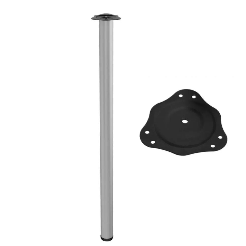 Tischbein 110 cm hoch - Stahl montageplatte - Aluminium – Furnica