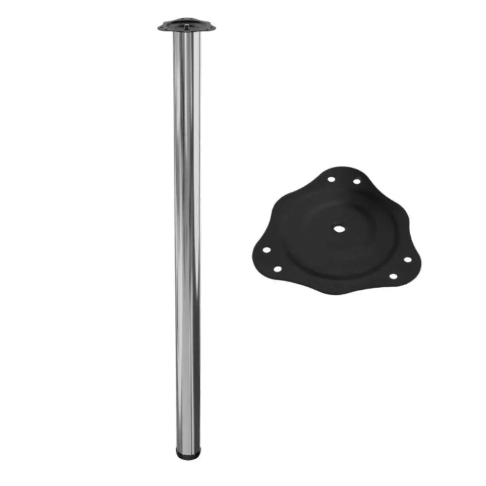 Tischbein 110 cm hoch - Stahl montageplatte - Chrom – Furnica