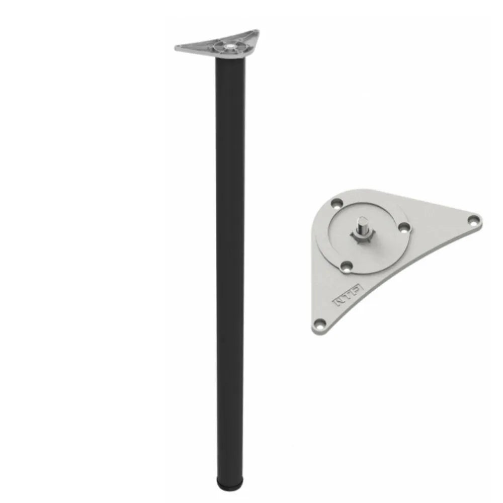 Tischbein 110 cm hoch - Stahl montageplatte - Schwarz – Furnica