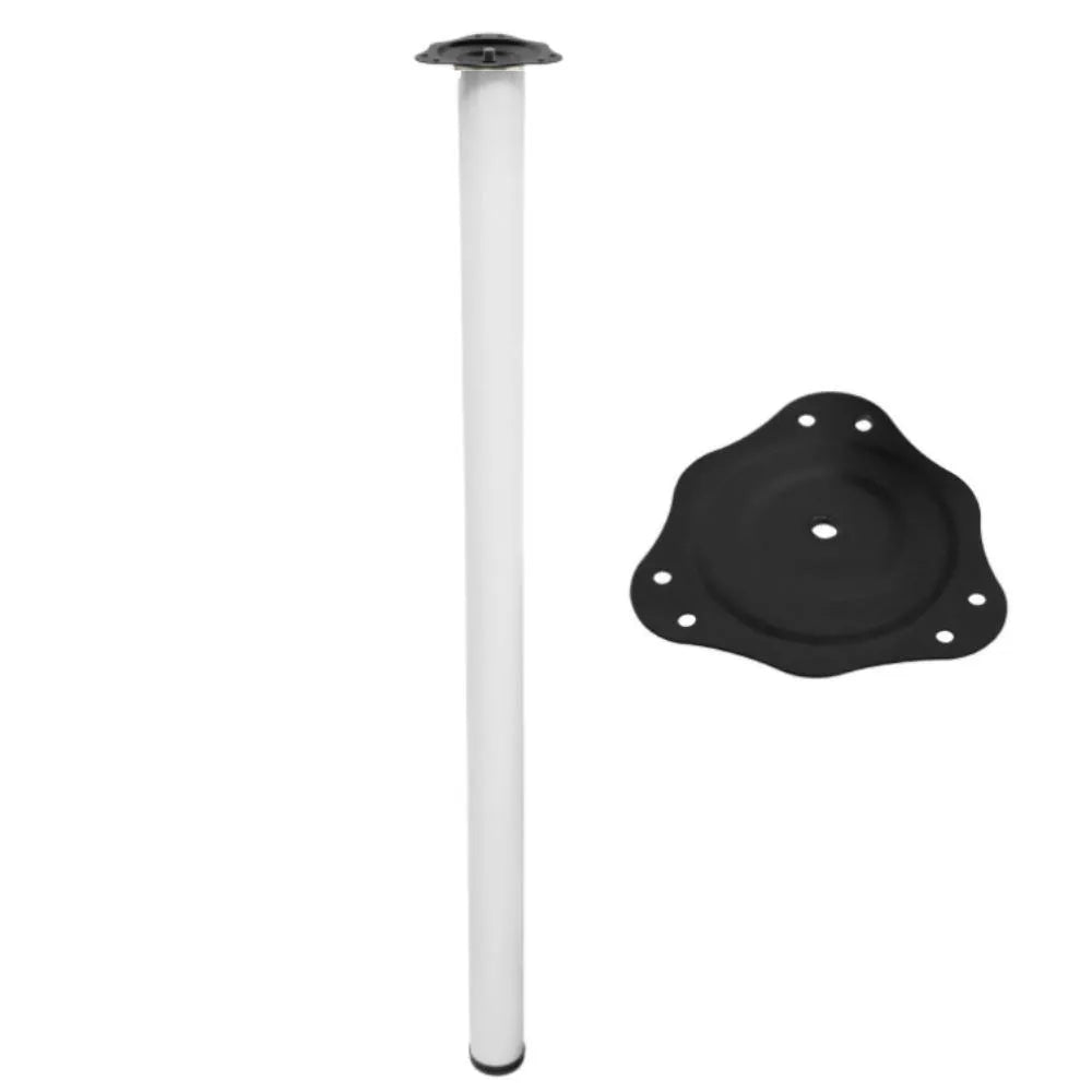 Tischbein 110 cm hoch - Stahl montageplatte - Weiß – Furnica